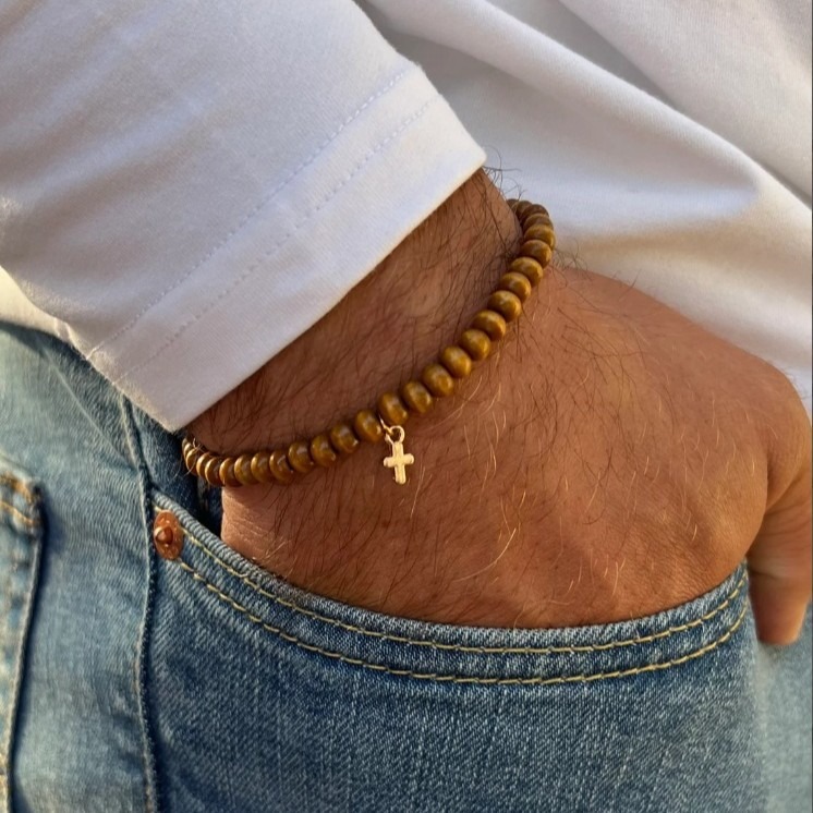 Wood Beaded Bracelet for Men,  - Ethnic Wear Men'S Fashion 评论和价格