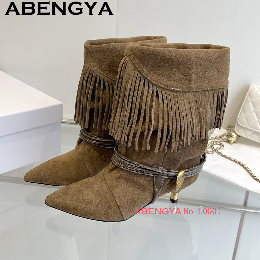 Suede Leather Edge Tassel Desi - Ethnic Fashion Design 评论和价格