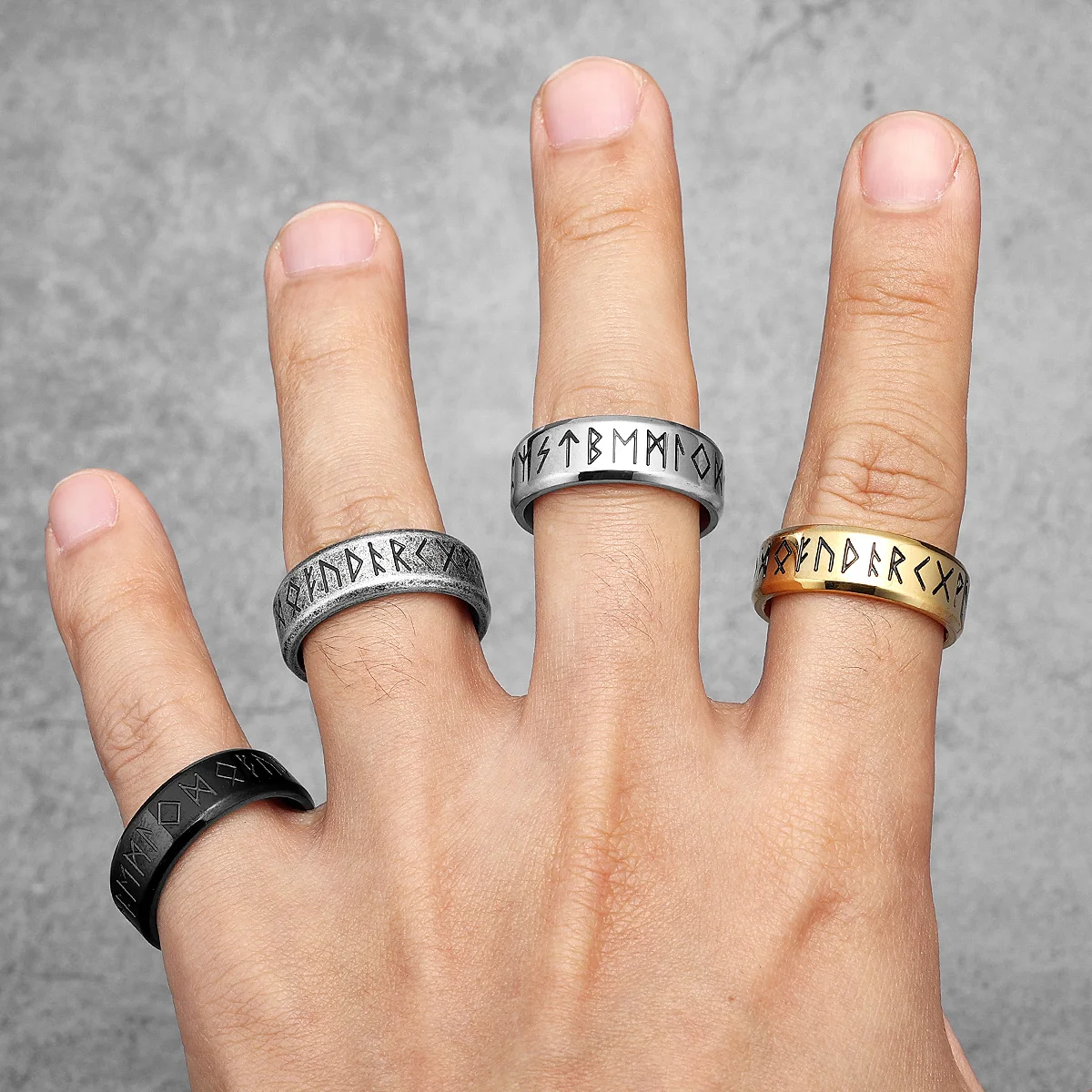 Viking Rune Band Ring Men Nord - Ethnic Wear Men'S Fashion 评论和价格