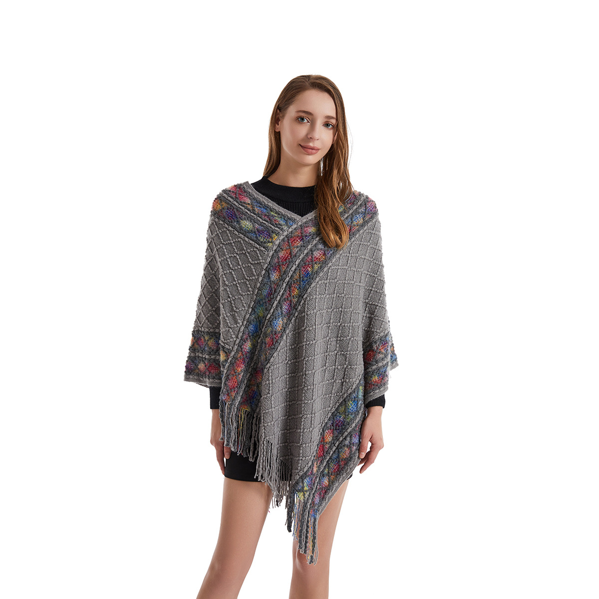 Women Spring Autumn Poncho Uni - Ethnic Fashion Way 评论和价格