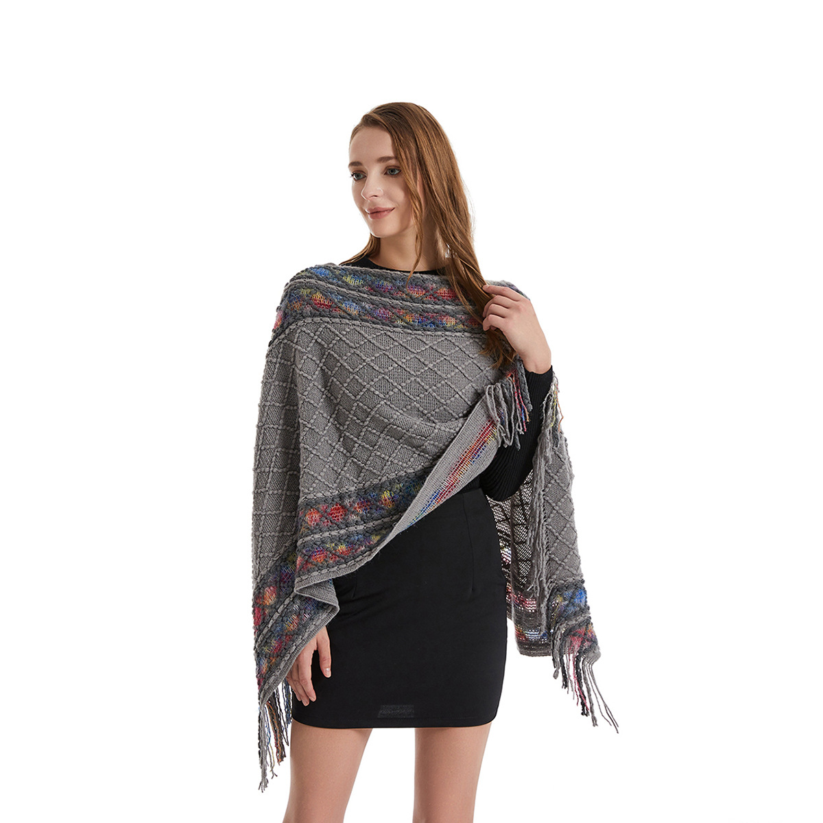 Women Spring Autumn Poncho Uni - Ethnic Fashion Way 评论和价格