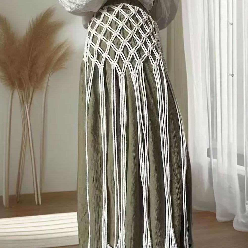Tassel Waist Belt Netted Fring - Ethnic Fashion Design 评论和价格